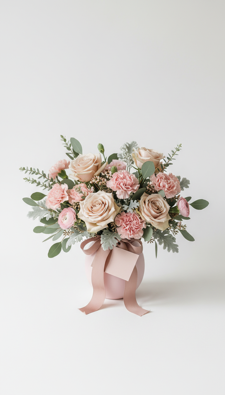 Elegant Glass Vase Arrangement – Happy Events By Euna, Metuchen NJ