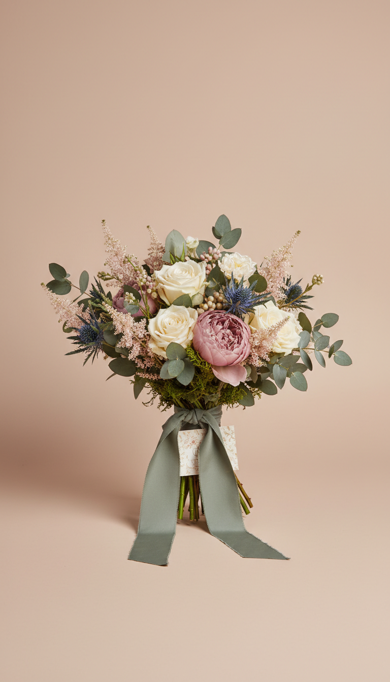 Petite Desk Posy With Ribbon