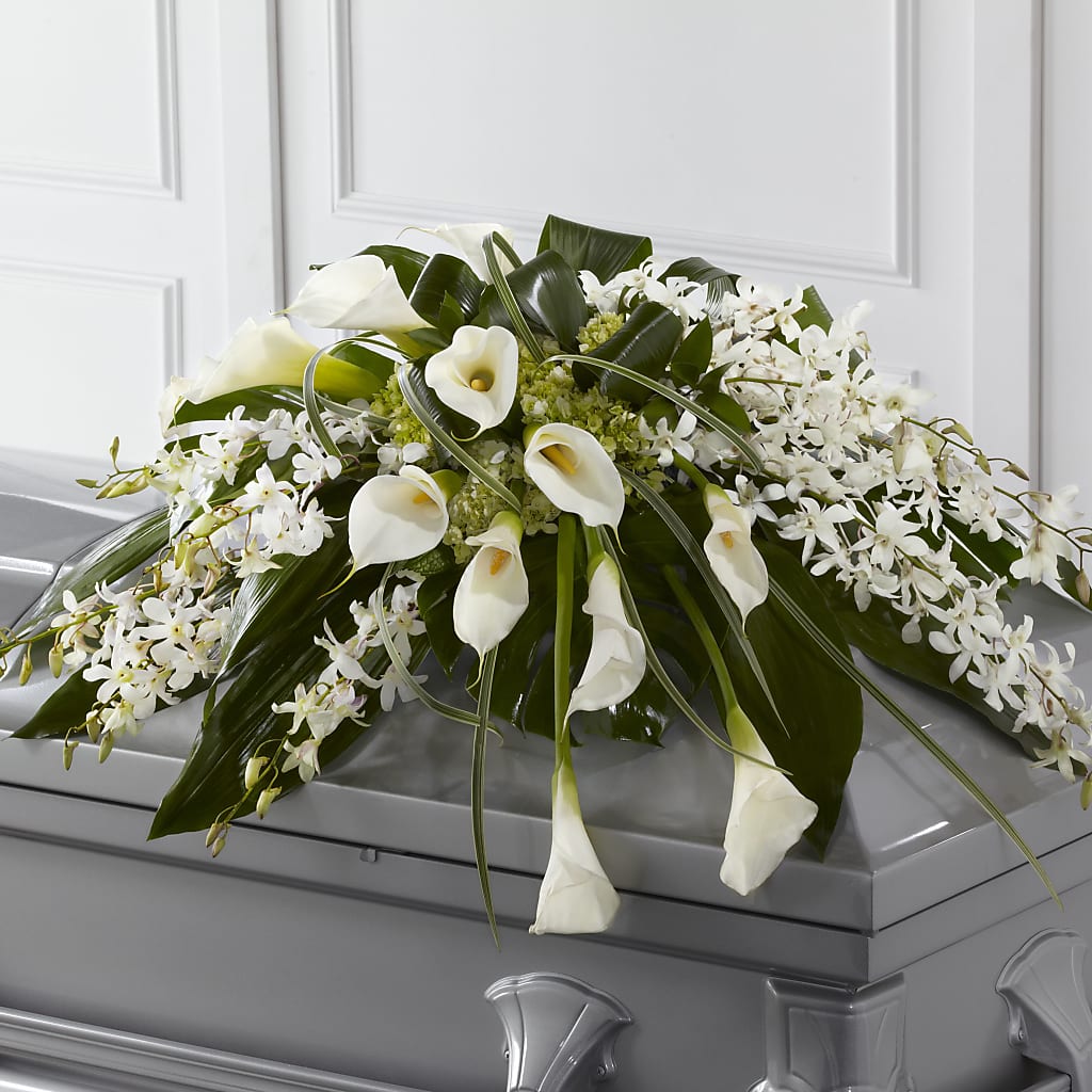Angel Wings Casket Spray – Happy Events By Euna, Metuchen NJ