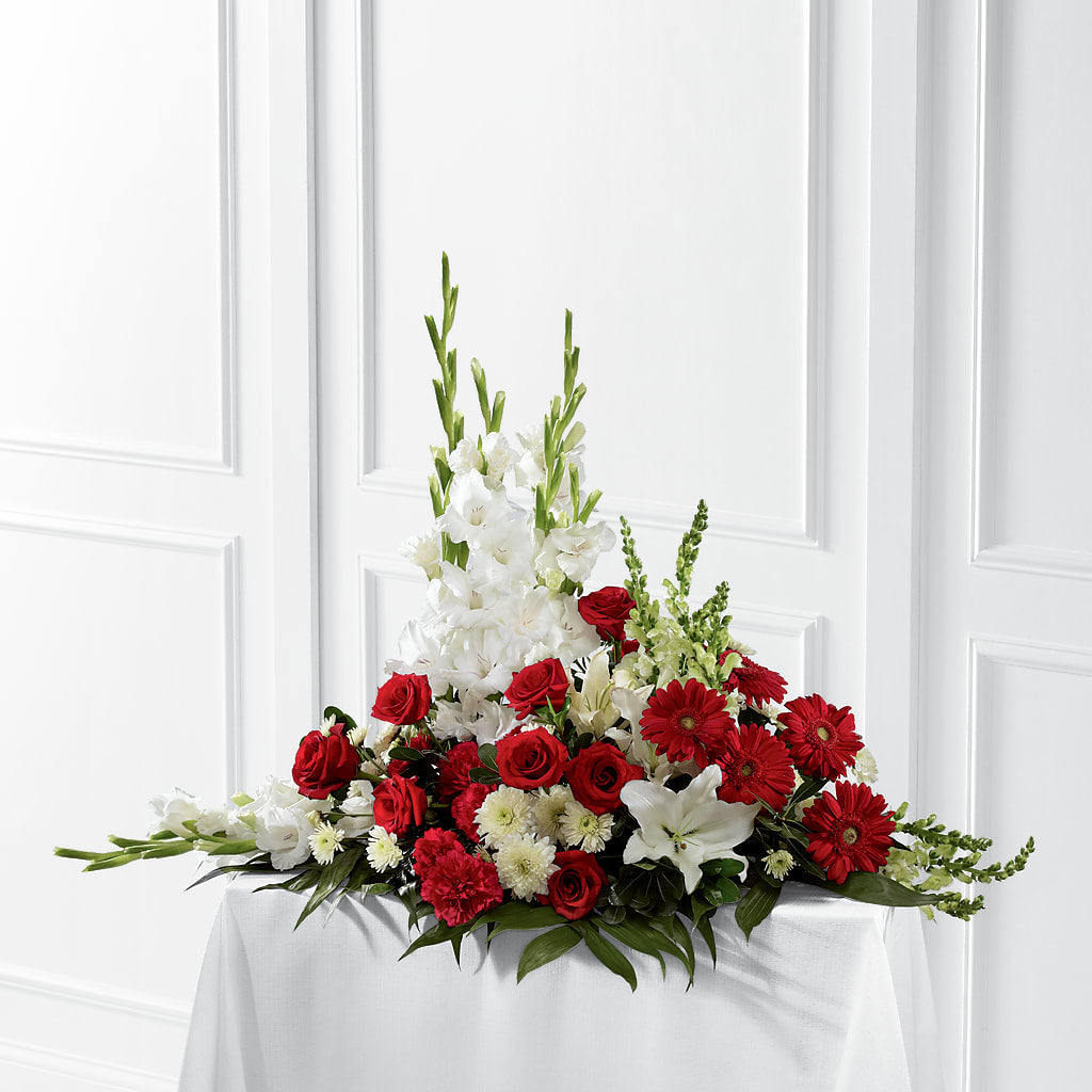 Crimson & White Arrangement – Happy Events By Euna, Metuchen NJ