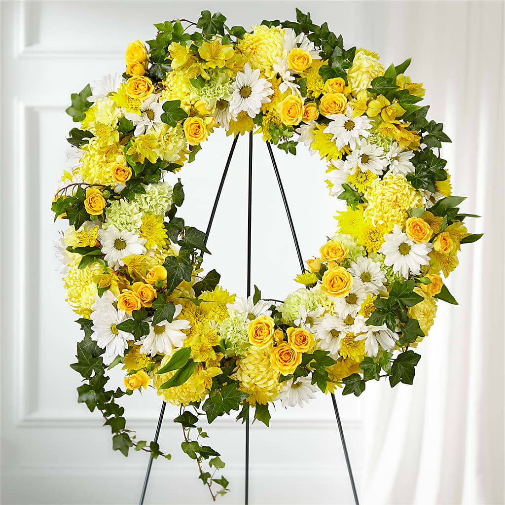 Golden Remembrance Wreath – Happy Events By Euna, Metuchen NJ