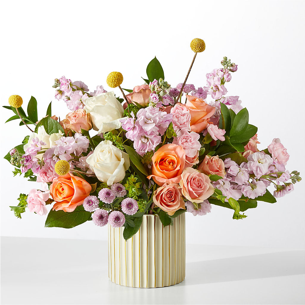 French Market Bouquet with Ivory Vase – Happy Events By Euna, Metuchen NJ
