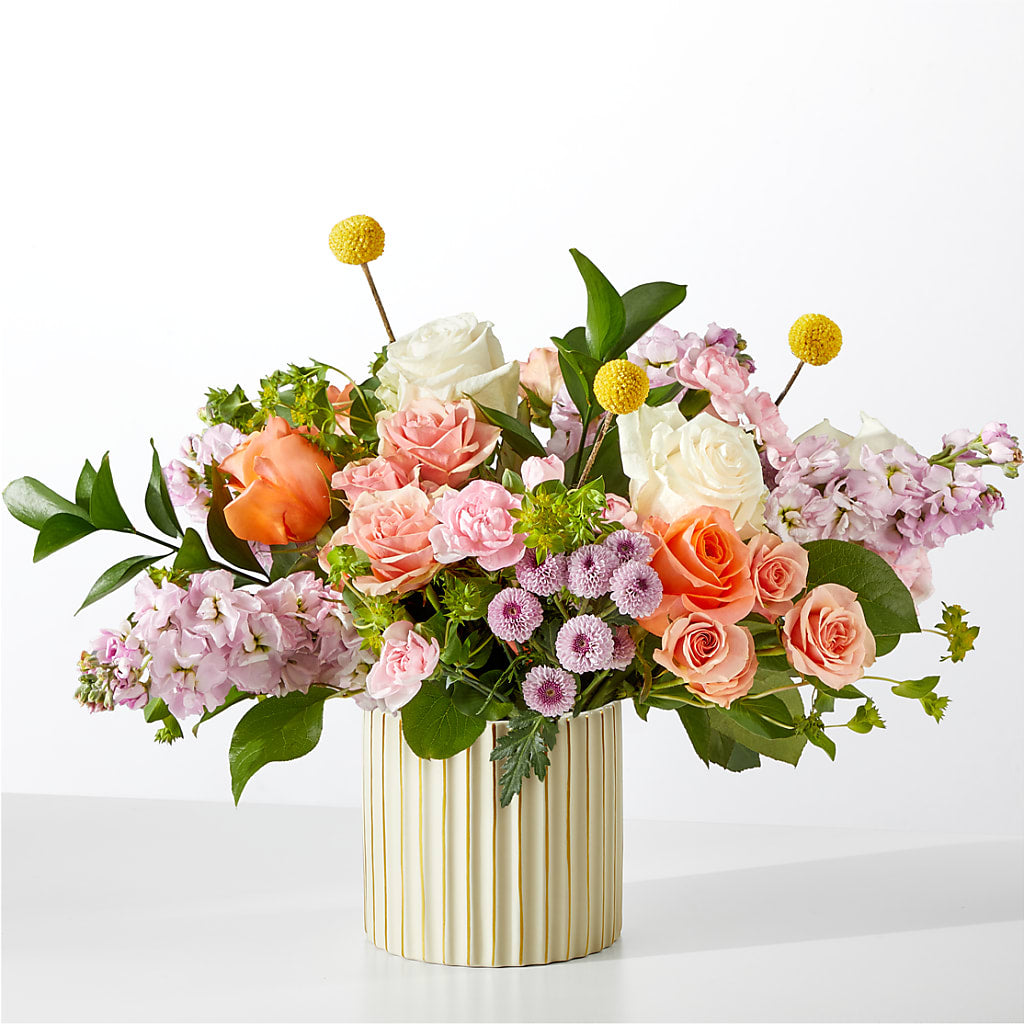 French Market Bouquet with Ivory Vase – Happy Events By Euna, Metuchen NJ