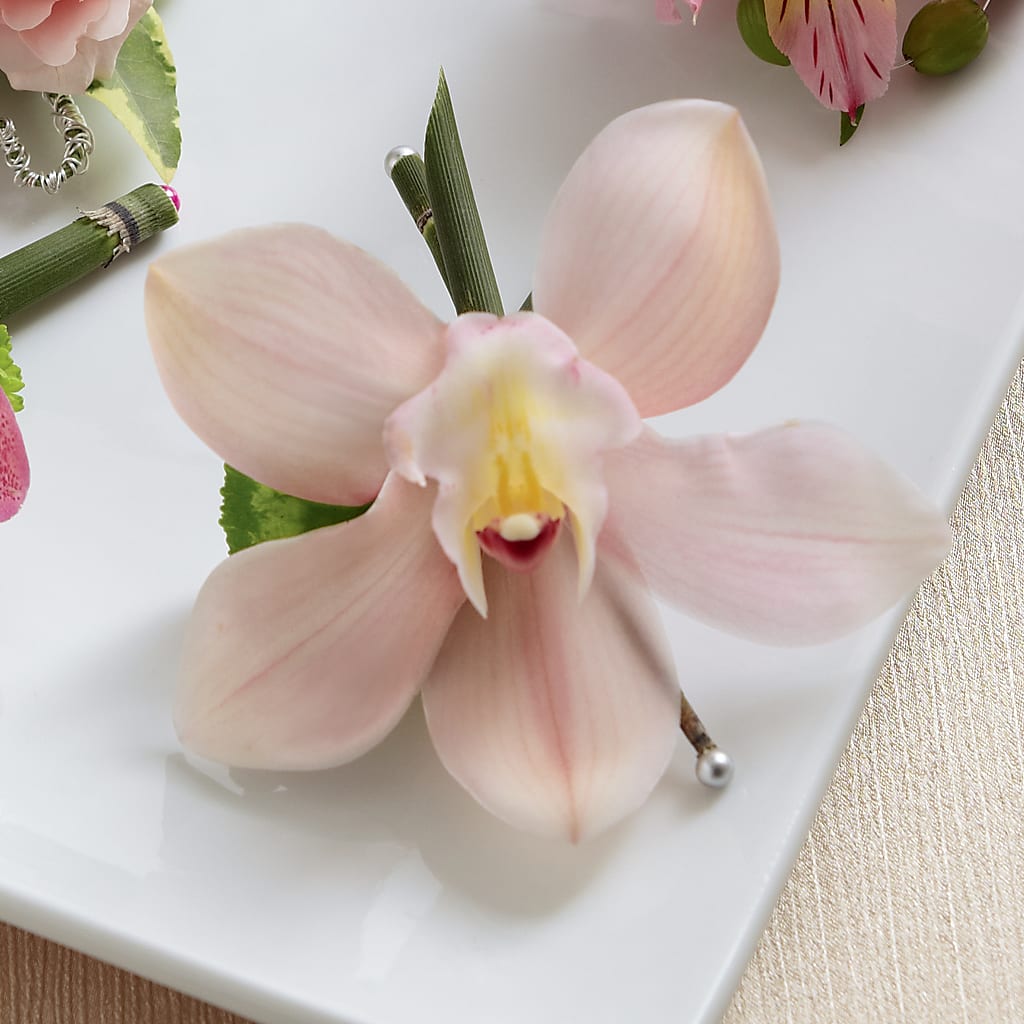 Pink Cymbidium Boutonniere – Happy Events By Euna, Metuchen NJ