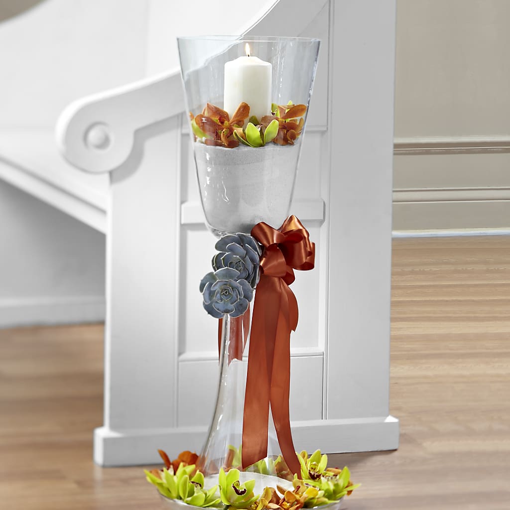 Decoración de banco de boda