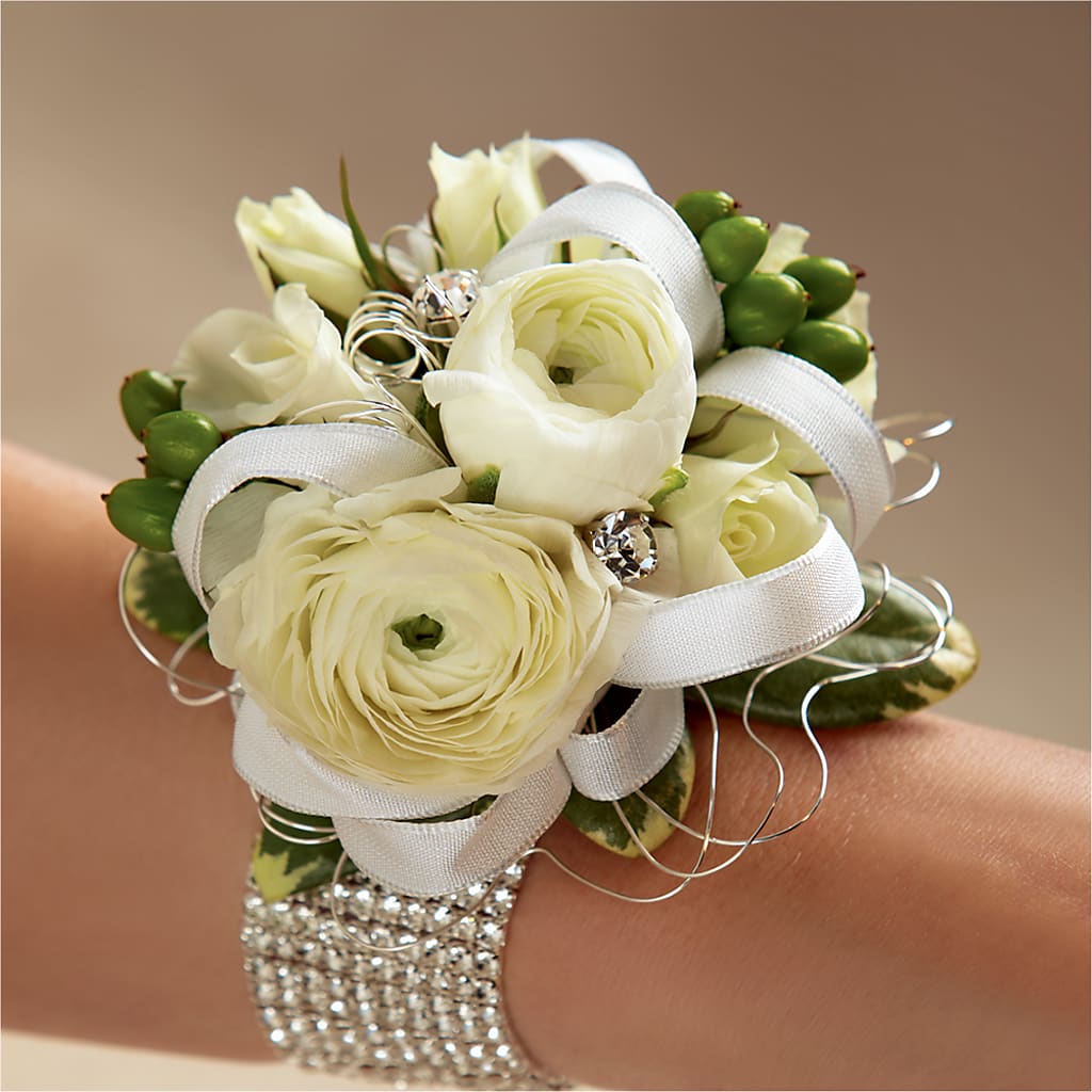 White Wedding Corsage – Happy Events By Euna, Metuchen NJ