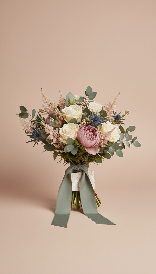 Petite Desk Posy With Ribbon