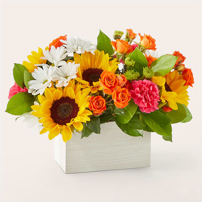 Sun-drenched Blooms Box Bouquet –  Happy Events By Euna, Metuchen NJ