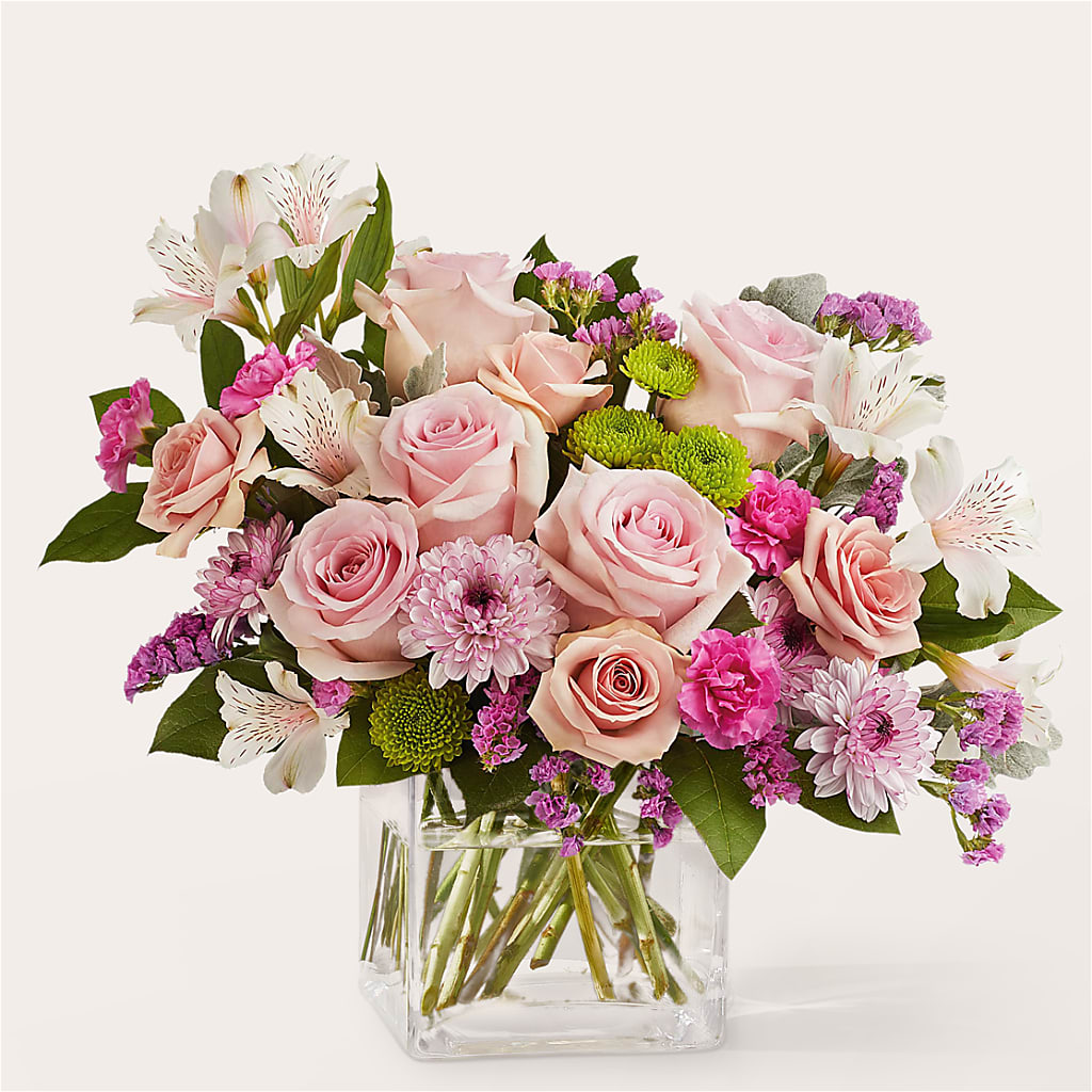 Bouquet en daim rose