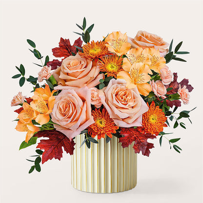 Spiced Latte Bouquet with Ivory Vase –  Happy Events By Euna, Metuchen NJ
