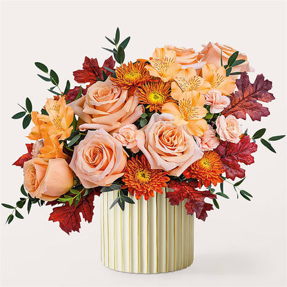 Spiced Latte Bouquet with Ivory Vase –  Happy Events By Euna, Metuchen NJ