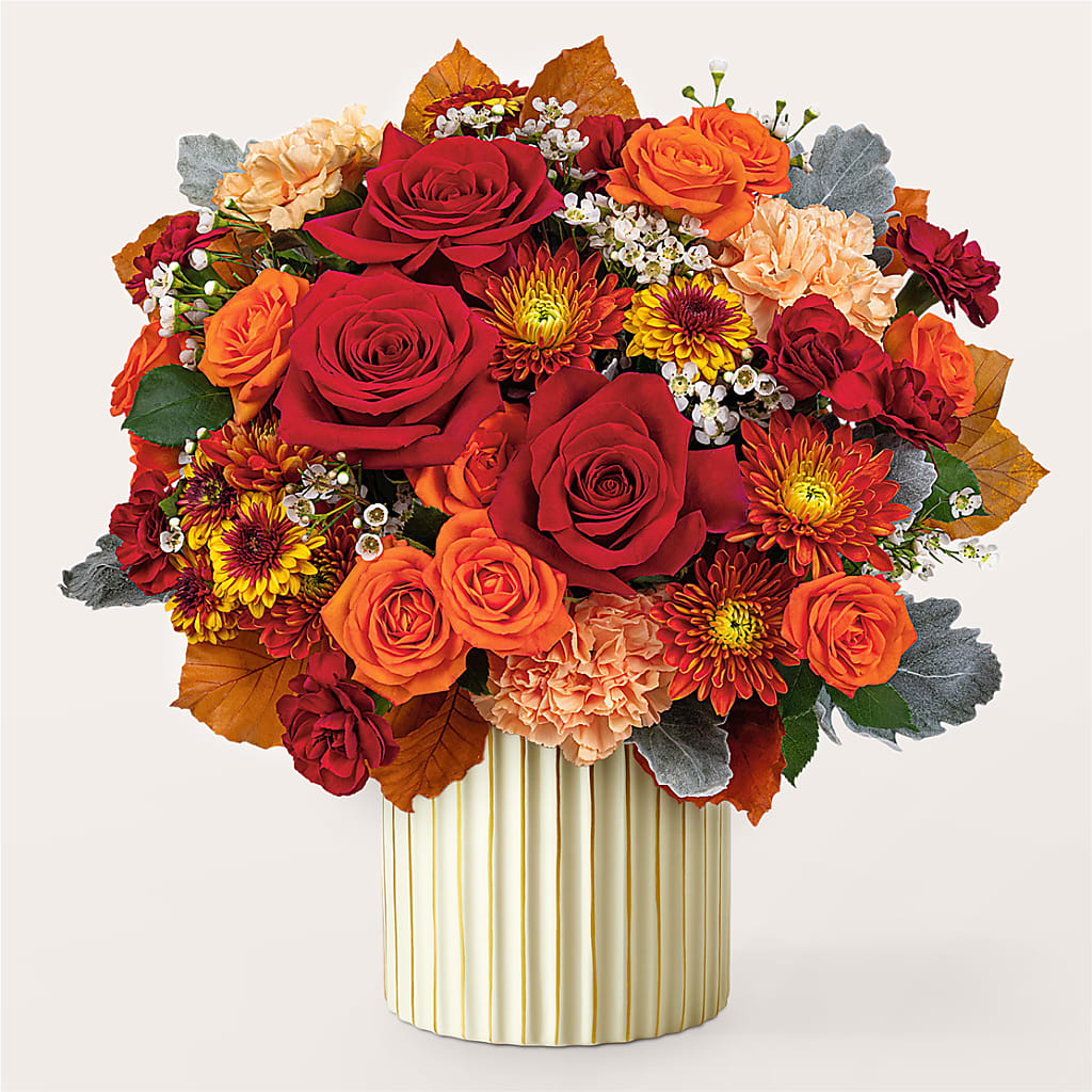 Merlot Bouquet with Ivory Vase –  Happy Events By Euna, Metuchen NJ