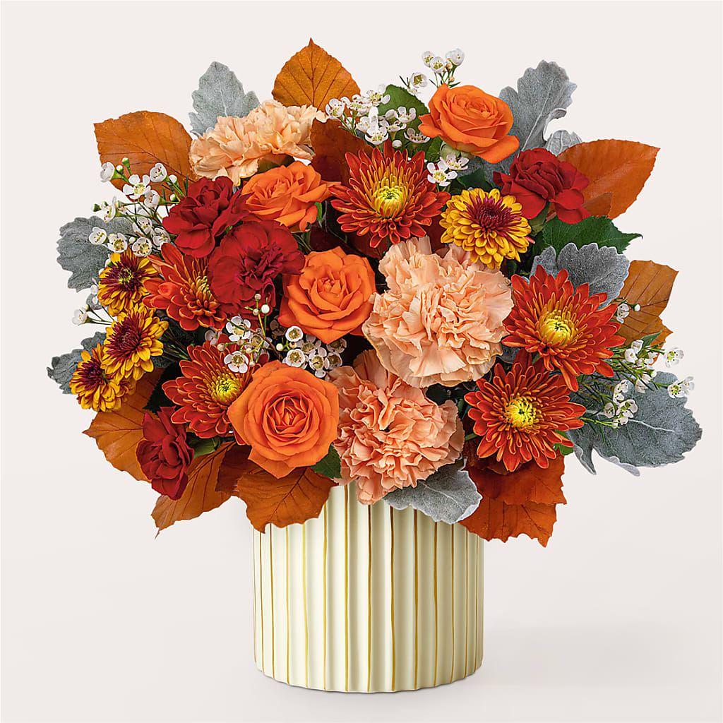 Merlot Bouquet with Ivory Vase –  Happy Events By Euna, Metuchen NJ