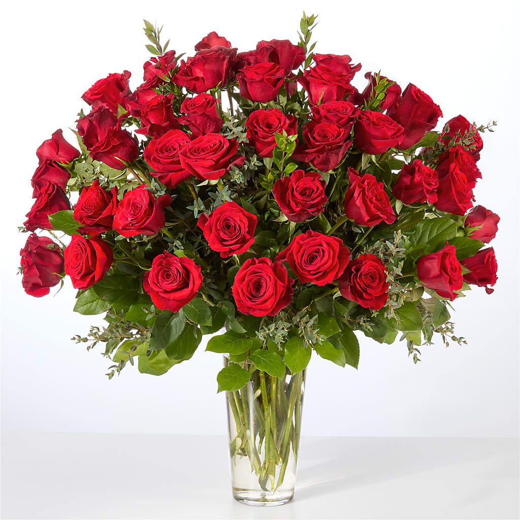 Forever Yours Fifty Stem Red Rose Bouquet –  Happy Events By Euna, Metuchen NJ